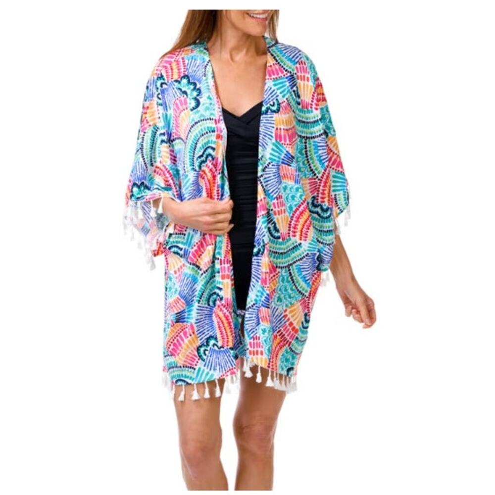New NWT La Blanca Resort Wear Swim Coverup One Size Fringe
